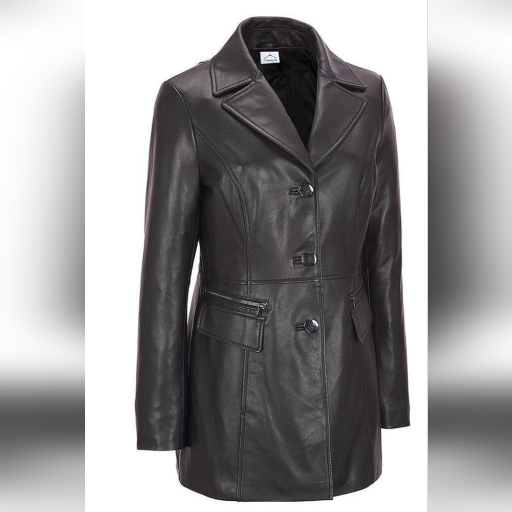 Wilson Women Black Geniune Leather Jacket Size Small